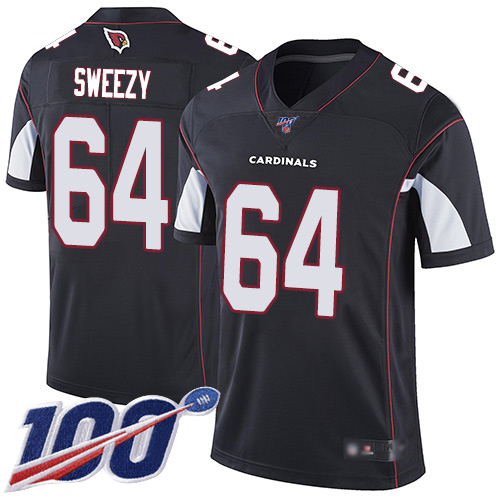 Arizona Cardinals Limited Black Men J.R. Sweezy Alternate Jersey NFL Football #64 100th Season Vapor Untouchable
